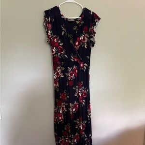 Cotton stretch floral maxi dress